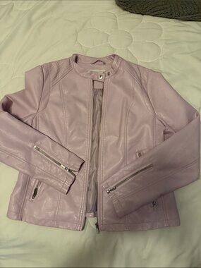 NY&Co -Light Lavender Faux Leather Moto Jacket - Women's